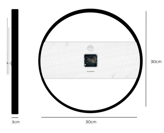 Kleine Eichenzeit. Wanduhr aus Eichenholz ⌀30cm. #119