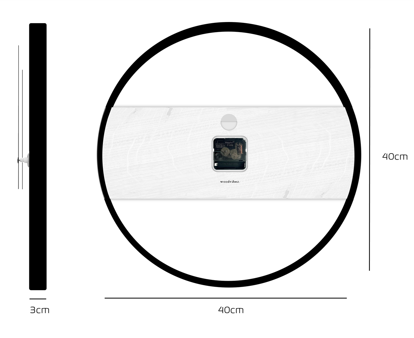 Eichenzeit. Wanduhr aus Eichenholz ⌀40cm. #118