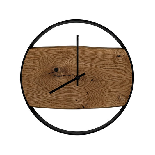 Kleine Eichenzeit. Wanduhr aus Eichenholz ⌀30cm. #119