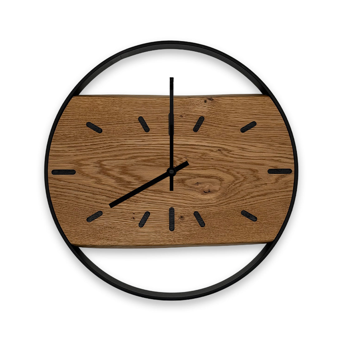 Kleine Eichenzeit. Wanduhr aus Eichenholz ⌀30cm. #122