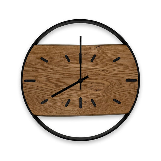 Kleine Eichenzeit. Wanduhr aus Eichenholz ⌀30cm. #122