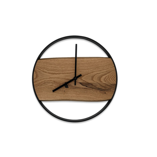 Kleine Eichenzeit. Wanduhr aus Eichenholz ⌀30cm. #134