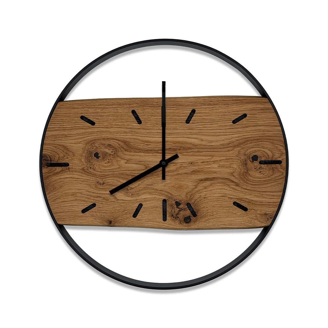 Eichenzeit. Wanduhr aus Eichenholz ⌀40cm. #146