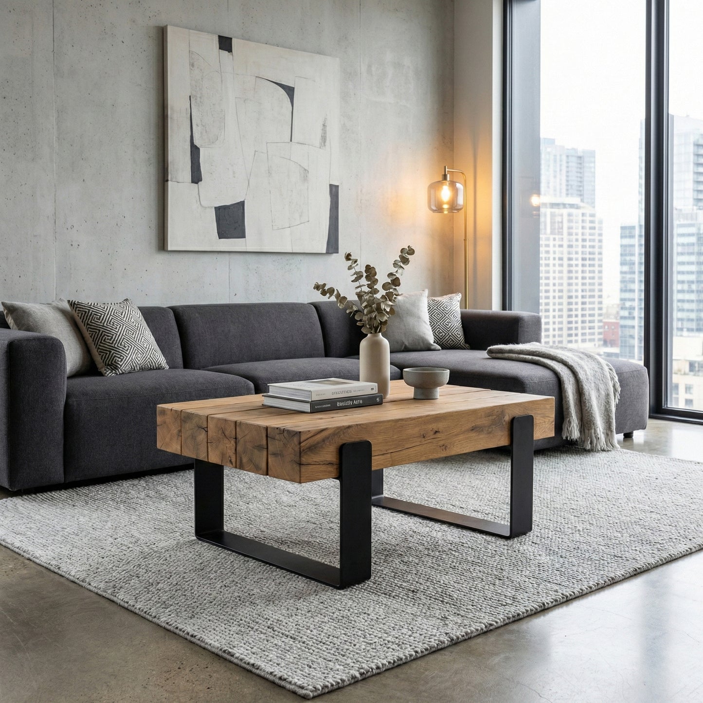 Balken Wohnzimmertisch